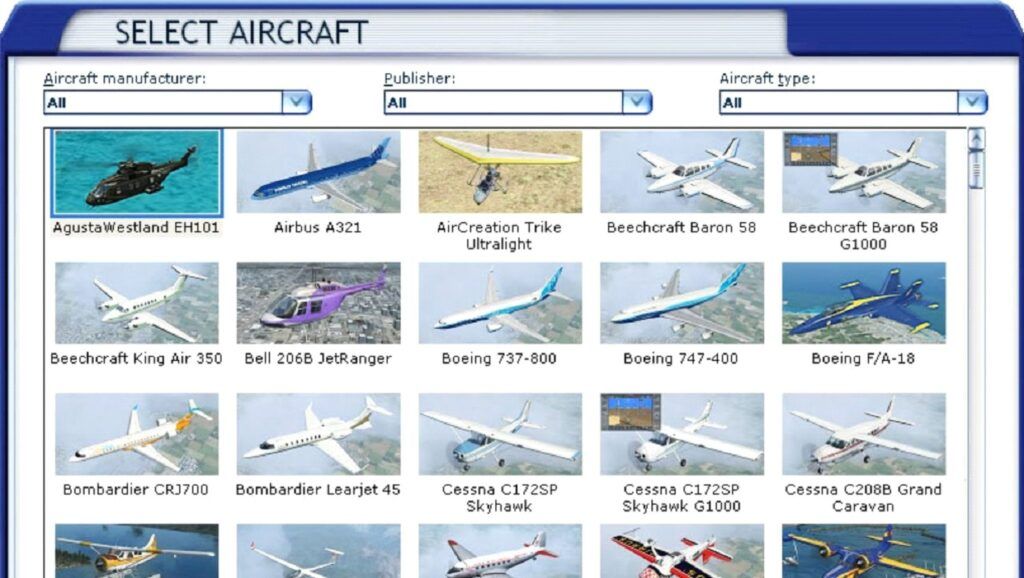 Select an aircraft