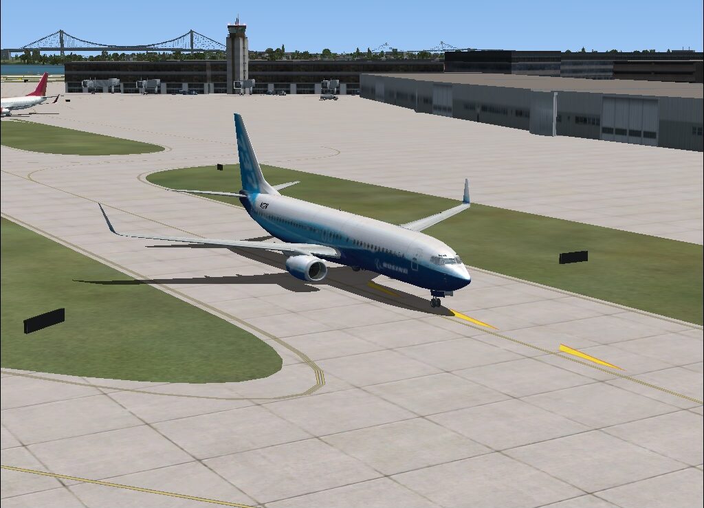 taxing on the runway