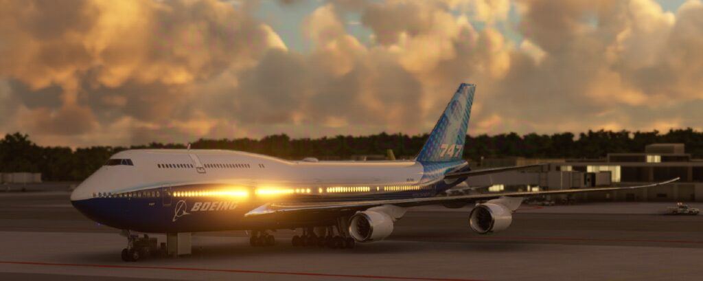 Boeing 747 in flight simulator
