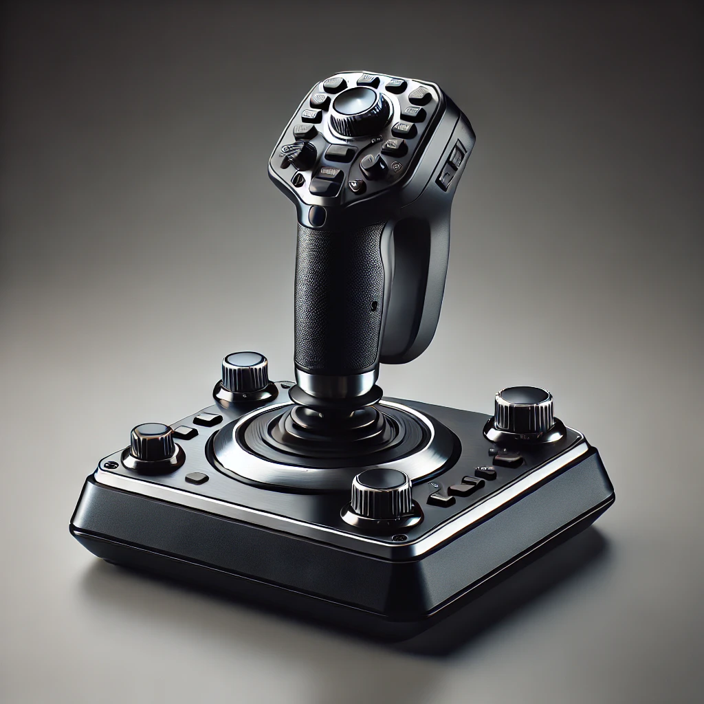 Logitech Extreme 3D Pro Joystick with a polished black finish and silver accents, designed for flight simulation gaming.