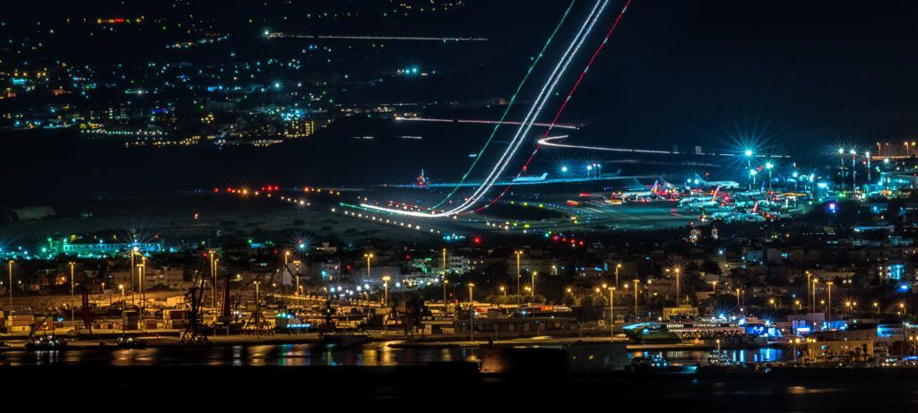 runway at night