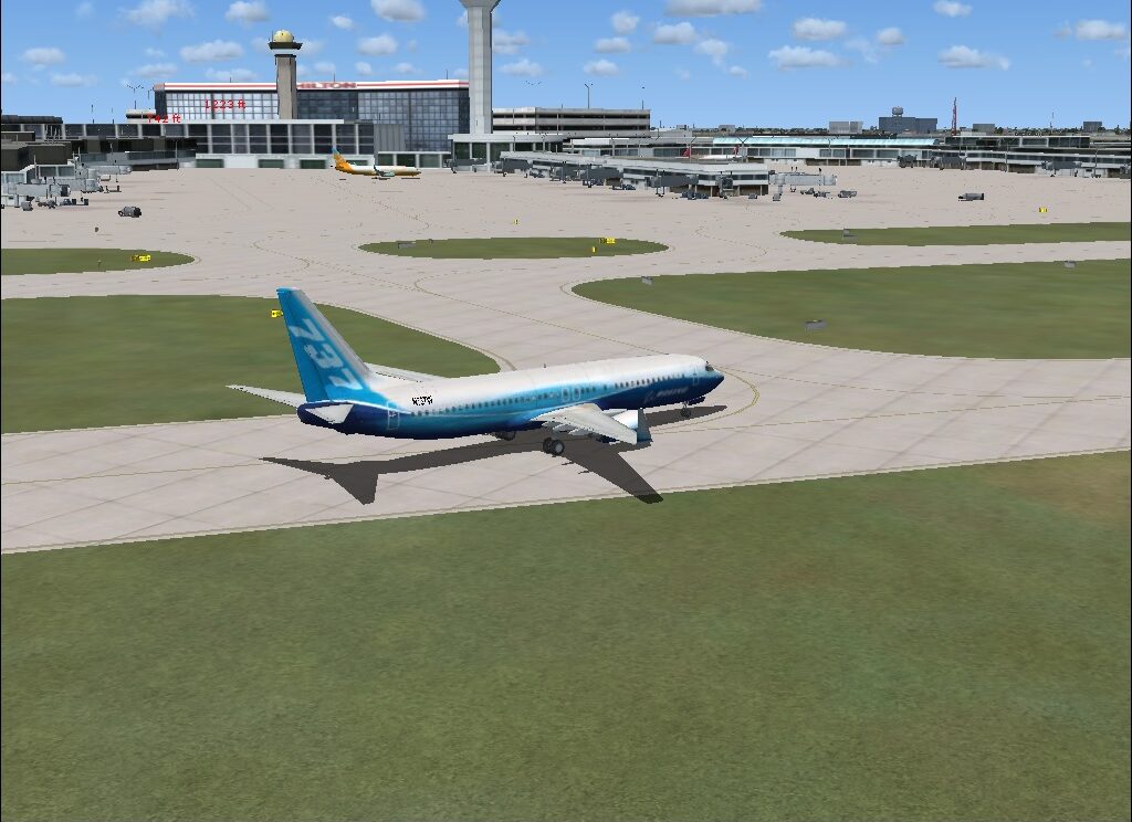 taxing to the airport terminal